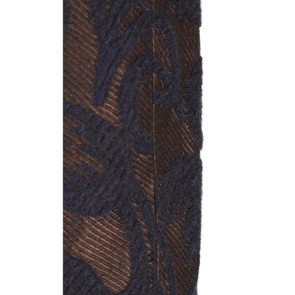 TARA JARMON Bronze & Navy Floral Flocked Pencil Skirt Women's Size 6 - Picture 3 of 4